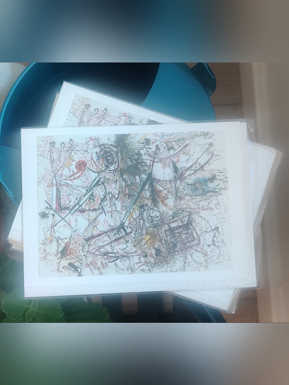 Vintage 1998 MoMA Jackson Pollock "Drawing with Spirals" Folded Art Card
